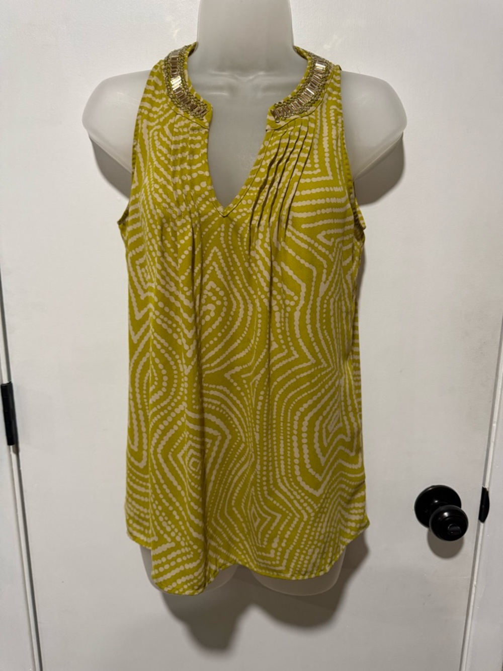 Banana Republic Yellow Beaded Neck Sleeveless Camisole-#1368